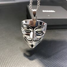 G1836欧美面具吊坠个性项链创意男士钛钢吊坠T恤链毛衣链配饰，项链，星座510A-2