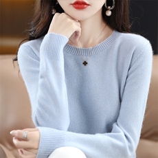 圆领女秋冬新款显瘦百搭毛衣打底羊毛衫，女装羊毛衫，牧雅羊绒