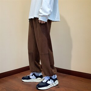 22秋 新款麂皮休闲宽松oversize港风束脚休闲裤 B266-X828-P60图片