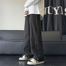 秋季新款休闲裤男宽松拉链工装裤直筒冲锋裤长裤K9908-P45控68，男装工装外套，星座209-2