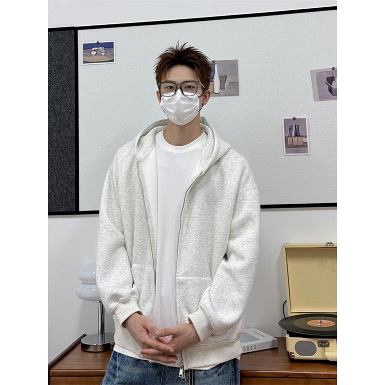 抖音得物品质二开26春装男女美式高街结构双拉链开衫卫衣外套,女装短外套,电商A486-1