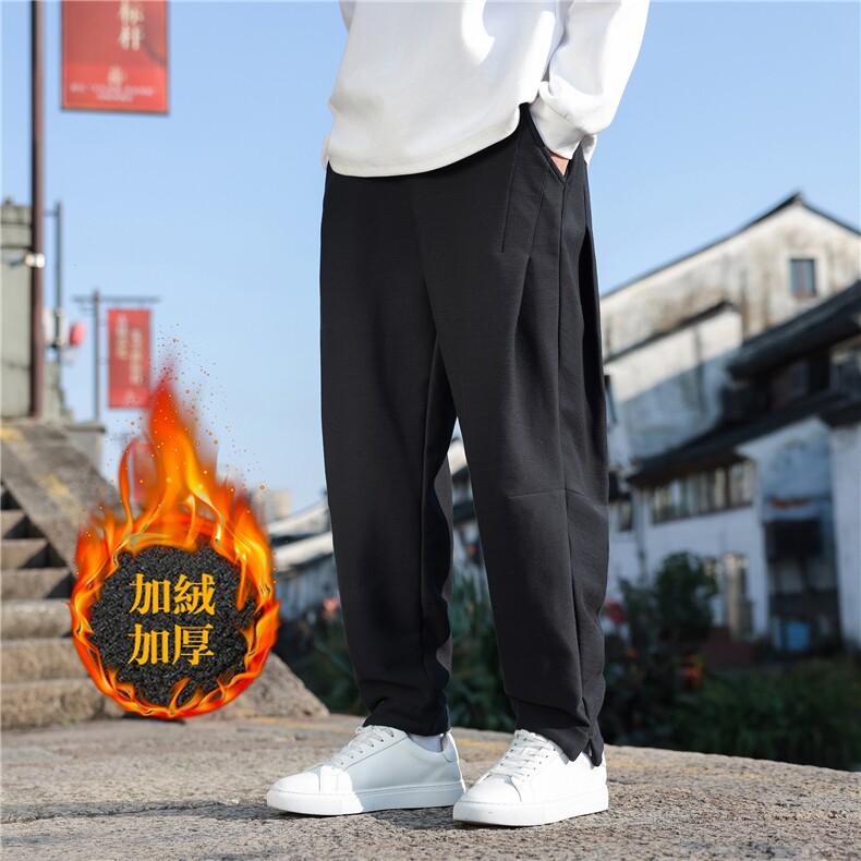 K47P90风冬季保暖加绒加厚小脚宽松休闲男士拉链门襟休闲裤，男装棉衣，星座704A（原B229A）