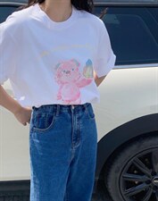 夏季新款卡通T恤，女装T恤，唇蔻