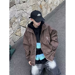 男女同款美式复古做旧设计感小众2024新款潮流百搭夹克 JC118图片