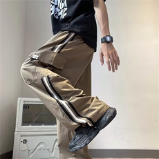 男春夏新款青少年时尚休闲裤彩色杆条工装长裤B80P36，男装休闲裤，星座1116-2