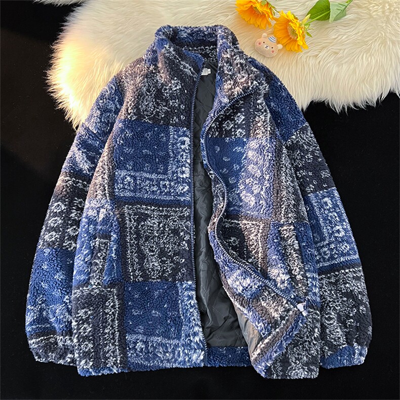 2026冬季港风新款500克腰果花加厚羊羔毛棉服情侣MY99-P120,男装棉衣,电商A021