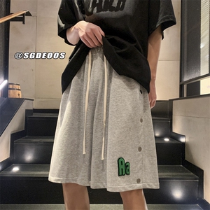 2023 夏季排扣短裤潮牌宽松休闲裤运动裤313A-1-KK285-P45控价58图片