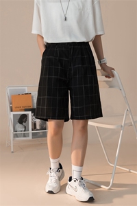 K6045/P28新款夏款西裤格子短裤男女中性风中裤男大码休闲裤控39图片