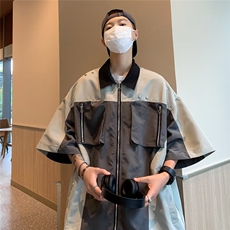 慵懒五分袖潮青春流行男标准日系气质新款简约W9240-P48，男装T恤，星座1109-3