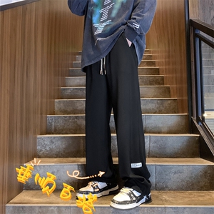 菠萝格休闲裤男秋季港风直筒裤宽松百搭垂感运动长裤K930特批32图片