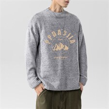 2023秋冬新大码男无影墙字母雪山印花已注册毛衣针织衫MY29-P45，男装针织衫/毛衣，电商A082