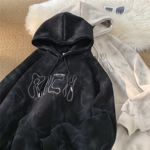 大砂洗工艺贴布刺绣重磅连帽卫衣常规款B386-DB32-特批60控98图片