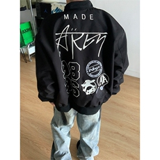 美式复古夹克男女春秋新款设计感宽松百搭棒球服外套JK227-P66，男装夹克，星座208-5