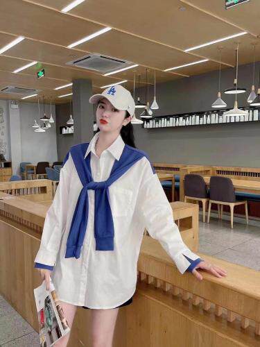 【现货】秋季新款假两件拼接衬衫，女装衬衫，名依人