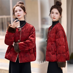 现货现货新中式羽绒服短款2025新款90白鸭绒外套数据好主推款现货图片
