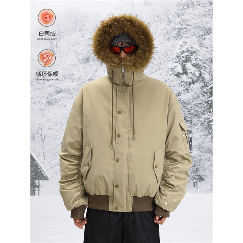 [现货座山雕羽绒服]连帽毛领加厚保暖美式外套5D1200TP220368,男装羽绒服,电商A102