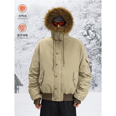 [现货座山雕羽绒服]连帽毛领加厚保暖美式外套5D1200TP220368，男装羽绒服，电商A102