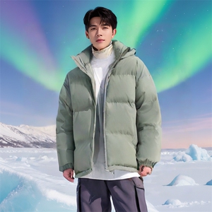 MY02男女休闲连帽75D双径双纬雪尼尔带帽棉服棉衣外套加厚保暖潮图片