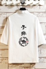 HF59070-P40风汉服男开衫外套七分袖道袍砖墙挂拍，男装民族服装，电商A040A