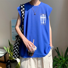 B239-1229-P23夏季男装背心/马甲/坎肩美式翅膀十字架印花无袖T恤，男装背心/马甲，星座514-2(原B239)