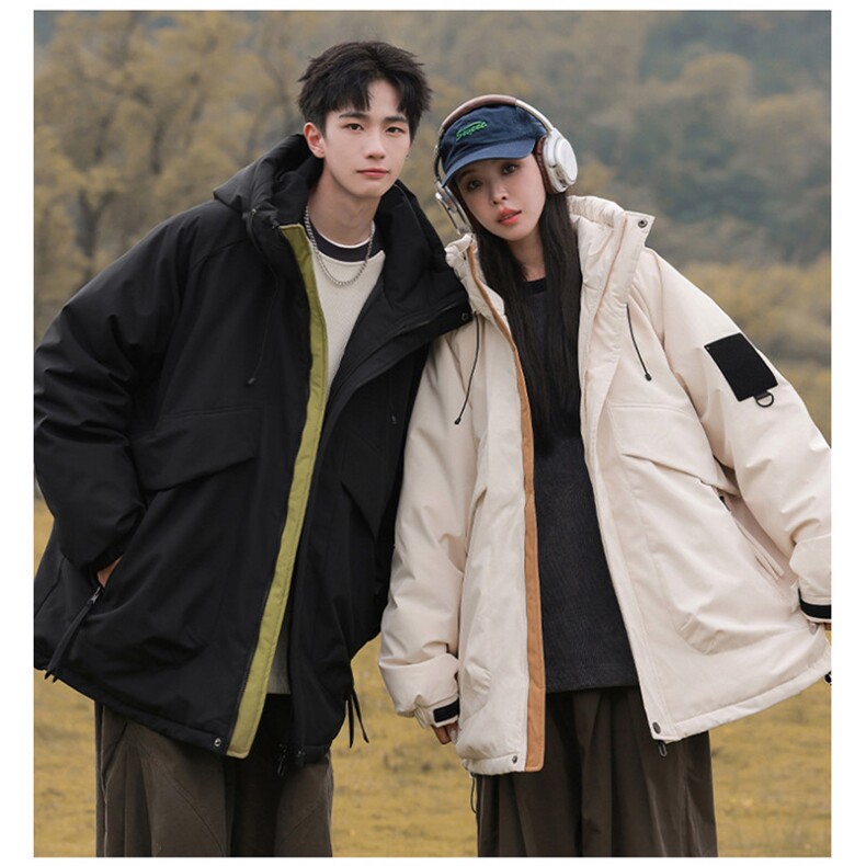 情侣冬季登山服白鸭绒连帽纯色工装羽绒服大衣A406Y93651P228,男装羽绒服,星座309（原A406）