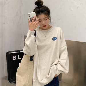 秋新款韩版宽松长袖百搭字母印花卫衣女E647-P40图片