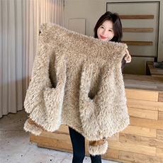 【现货】2025年冬季新款麂皮绒复合羊羔毛外套2562款P210-K288，女装羊羔毛/颗粒绒，浙宝301