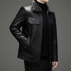 主推秋冬毛领90绒子白鸭绒羽绒服外套中年男士加大码皮羽绒服，男装羽绒服，钱塘723