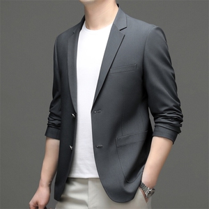 休闲西服外套男士2025新款春秋单西上衣服高档商务西装男图片