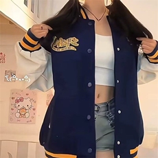 美式棒球服春秋新款撞色刺绣高街宽松休闲小众夹克外套百搭J608，男装夹克，星座1116A（原606A-3）