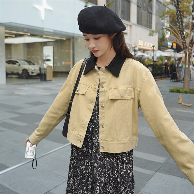 秋装新款撞色休闲短款外套212A-8805-P115-168图片