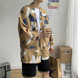 夏大码风港风外套防晒服和服开衫薄款道袍披风汉服潮 F12/P40图片