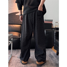 【现货】豹纹休闲长裤男女同款宽松松紧腰百搭休闲裤K06091P65，男装休闲裤，星座1004（原星座815-3）