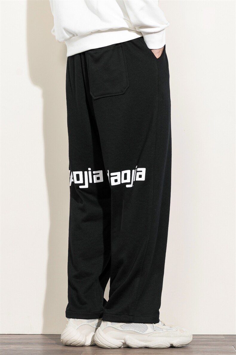 2020冬季新日系白墙大码男字母印花加绒加厚休闲卫裤K20721-P50,男装休闲裤,电商A001