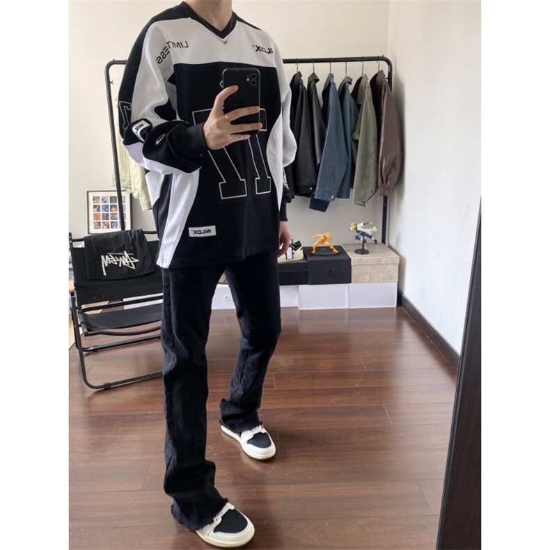 【有货】毛边517弯刀牛仔裤男款修身直筒微喇裤子高街KZA21LL-P48,男装牛仔裤,星座1007（原301D）