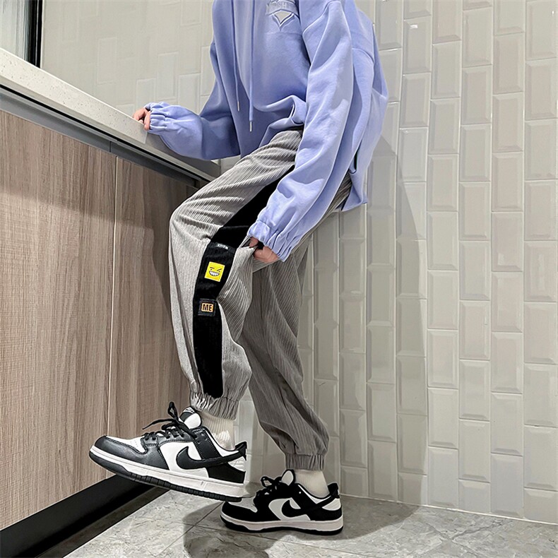 春秋日系复古宽松灯芯绒长裤男港风潮牌ins束脚休闲裤K4937-P31,男装休闲裤,星座512-2