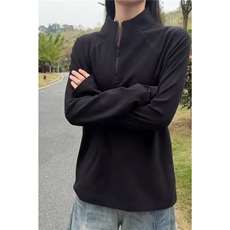双面绒保暖德绒打底衫秋冬新款立领拉链长袖学生纯色长袖男女卫衣，男装T恤，星座506A