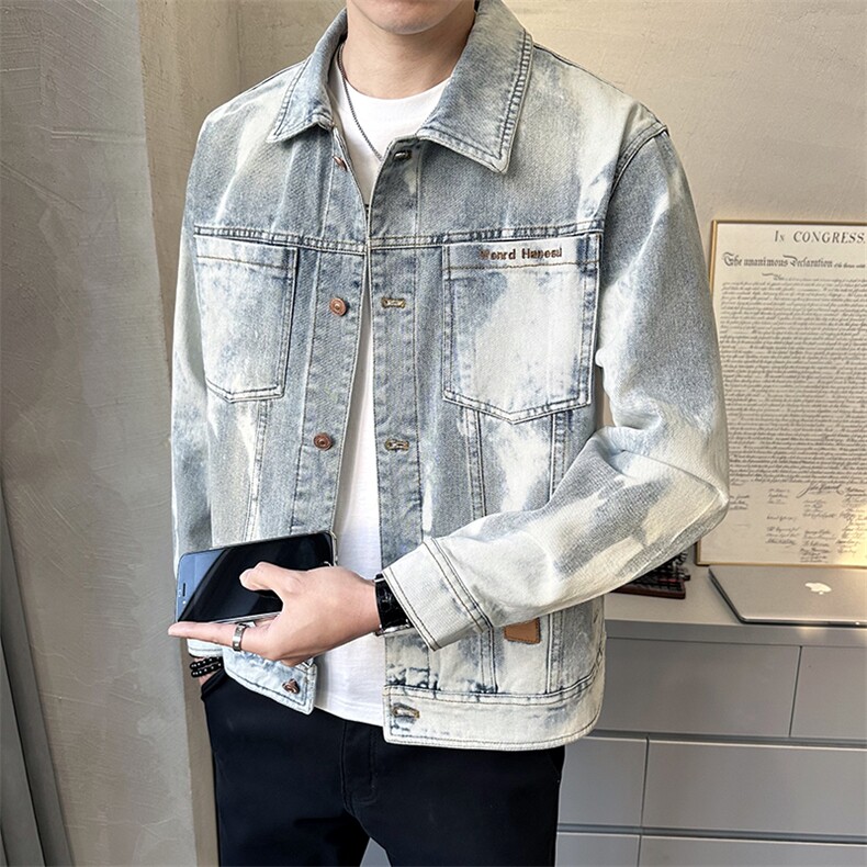 C317-1731-P145复古水洗牛仔外套男装夹克春秋款2025图片