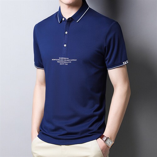 polo衫男2023夏季新款棉质翻领夏季潮流衣服时尚男士POLO男装,男装T恤,电商B212（原钱塘6029）