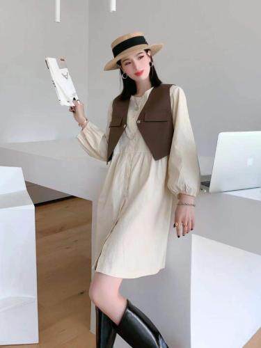 链条马甲两件套连衣裙，现货两个尺码，女装马夹，依柏璐