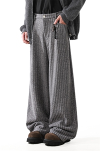 903-WK132-P65   S-XXL  加厚加绒毛呢料休闲裤2-3图片