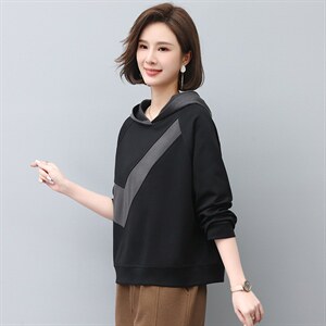 2024年春秋季新款刺绣卫衣女连帽衫韩版休闲百搭长袖上衣服女棉图片