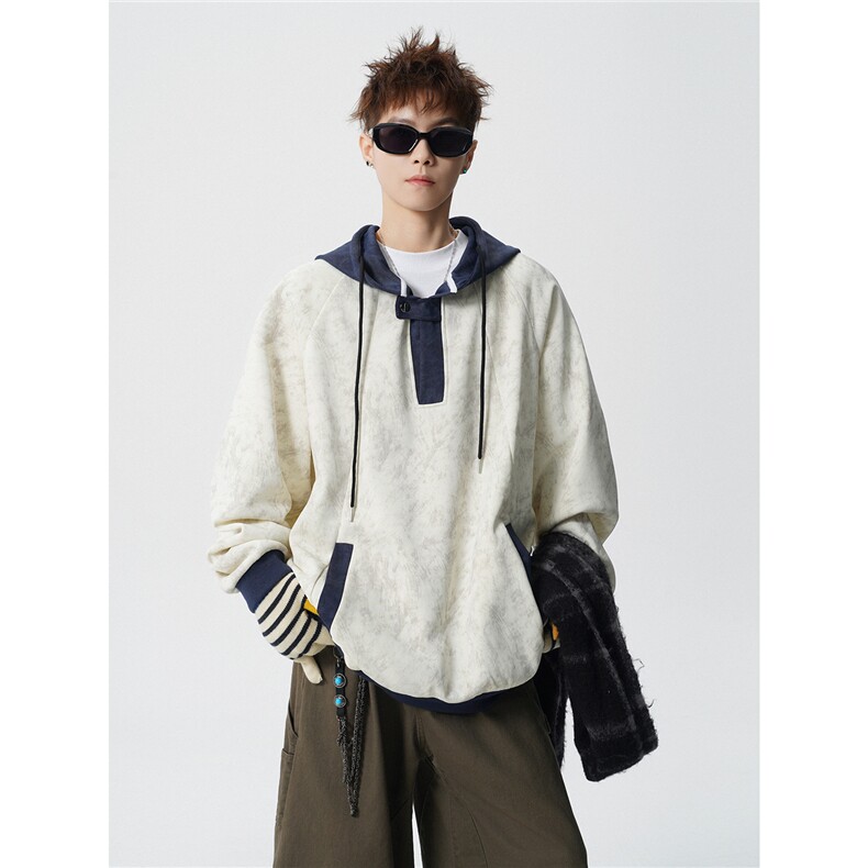 现货WY10158-特P55加绒TP60连帽撞色解构拼接宽松大码卫衣外套，女装短外套，电商A059