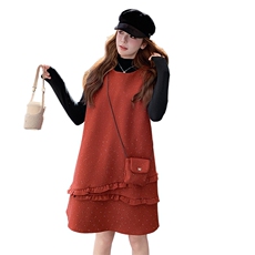【春款现货】纯色打底衫+背心连衣裙送包包2D148-2608-P168-K252，女装套装/套裙，2D148