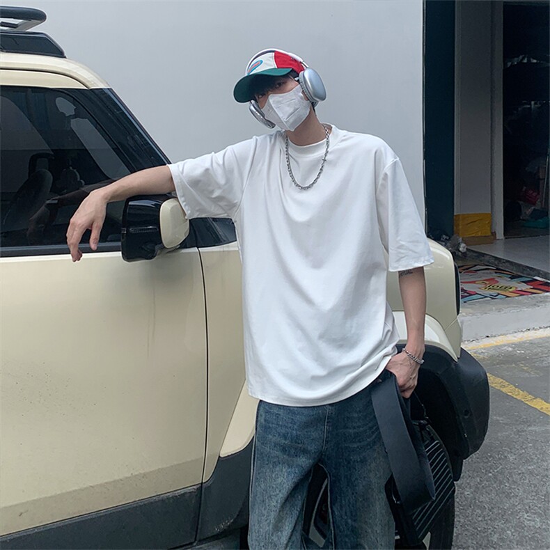 特P35无差价高弹力高品质半高领正肩短袖T恤-HT10179港风,男装T恤,电商A003