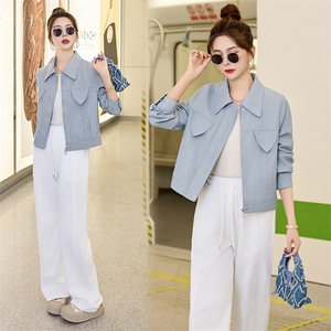 BAO欧货翻领PU皮衣外套女2025新款春秋短款超好看机车服水洗夹克图片