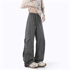 深度库存夏季薄款软壳冲锋裤宽松伞兵裤港风机能工装裤K20082-P30，男装工装外套，电商A099