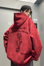 麂皮绒连帽卫衣直播品质重磅400克玫瑰花印花JL7126-P45控78，男装卫衣，星座508（原C305）