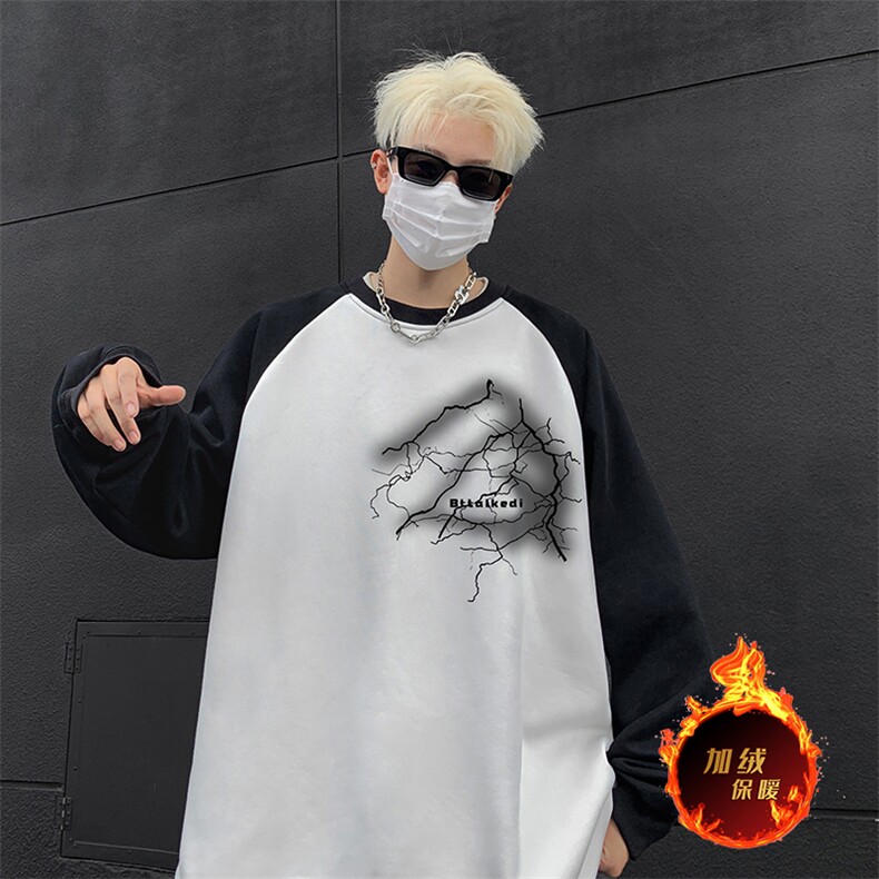 抖音得物高品质重磅二开全棉阔版支持退换360克插肩圆领卫衣0128,男装卫衣,电商A486