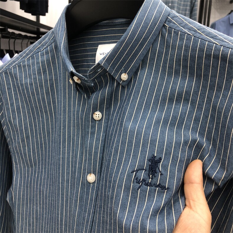FN823662钱塘2020-1夏季新款男士条纹长袖衬衣时尚休闲衬衫P72,男装衬衫,钱塘207-1